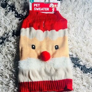Holiday Time Christmas Dog Sweater Red Santa Design Warm Knit Xmas Pet Clothing‎